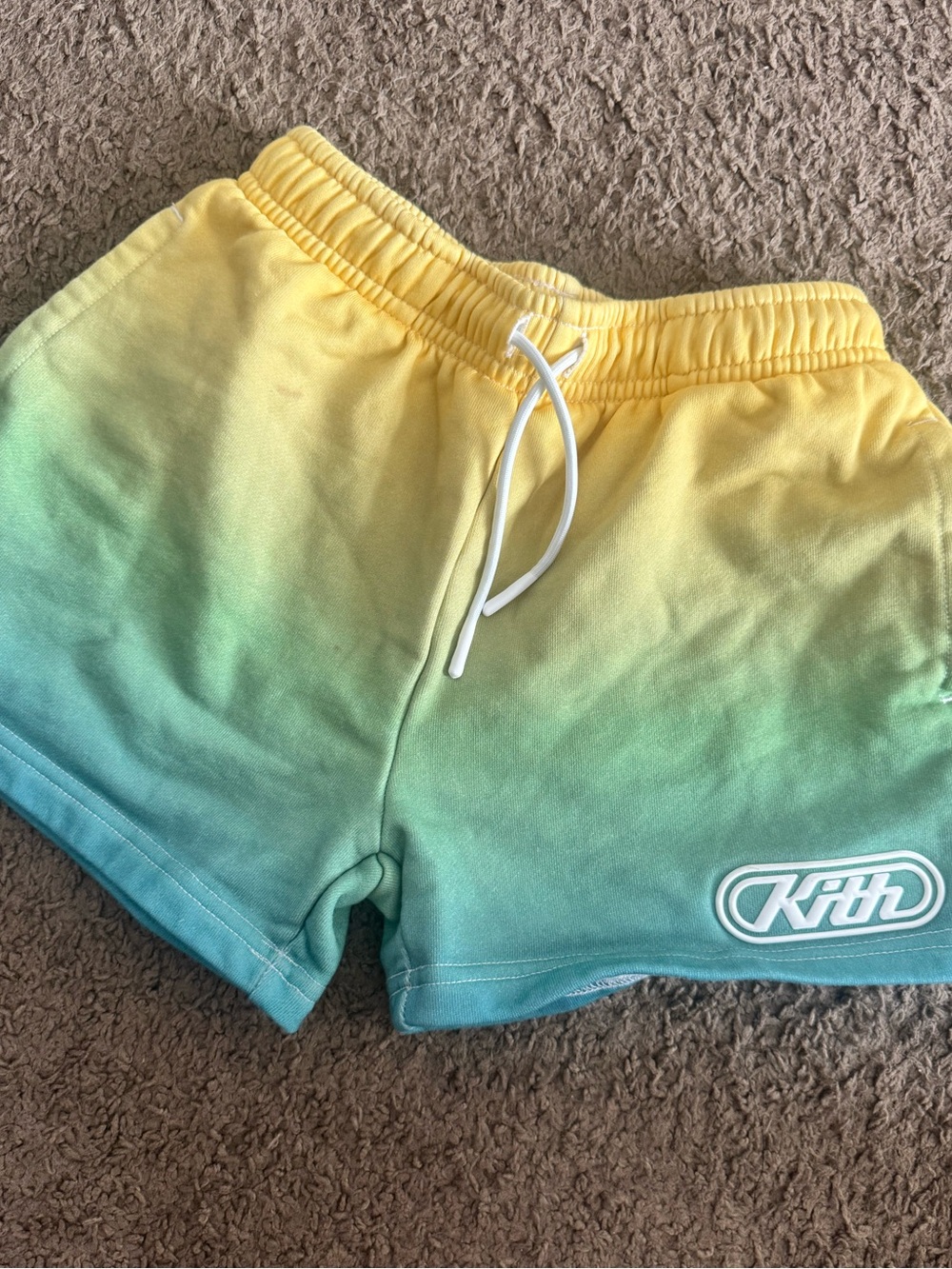 Kith Kids Yellow to Teal Ombre Sweatshorts